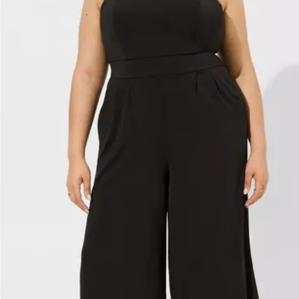 Torrid Size 2 18/20 Studio Knit Tube Top Wide Leg Jumpsuit NWT